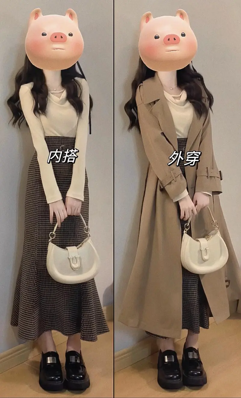 卡其棕的外套怎么搭配图片