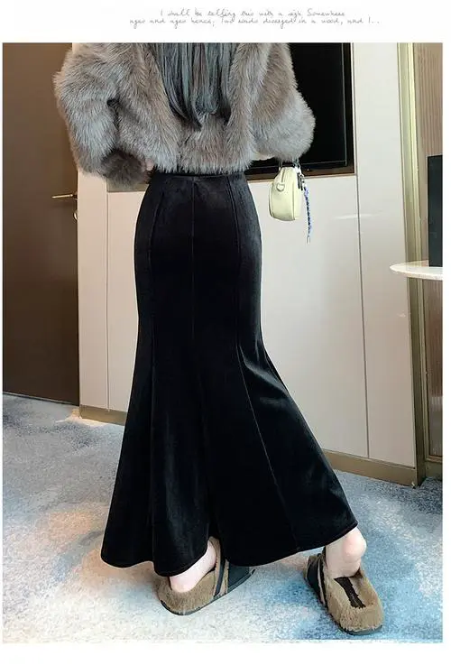 冬天黑色包臀半裙怎么搭配图片欣赏