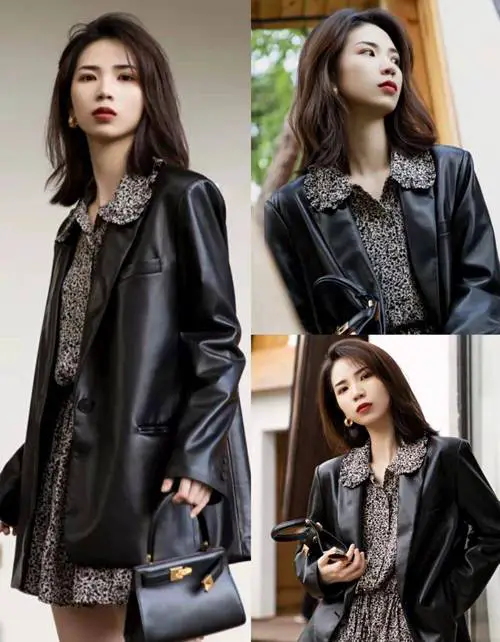 皮衣怎么搭配女士