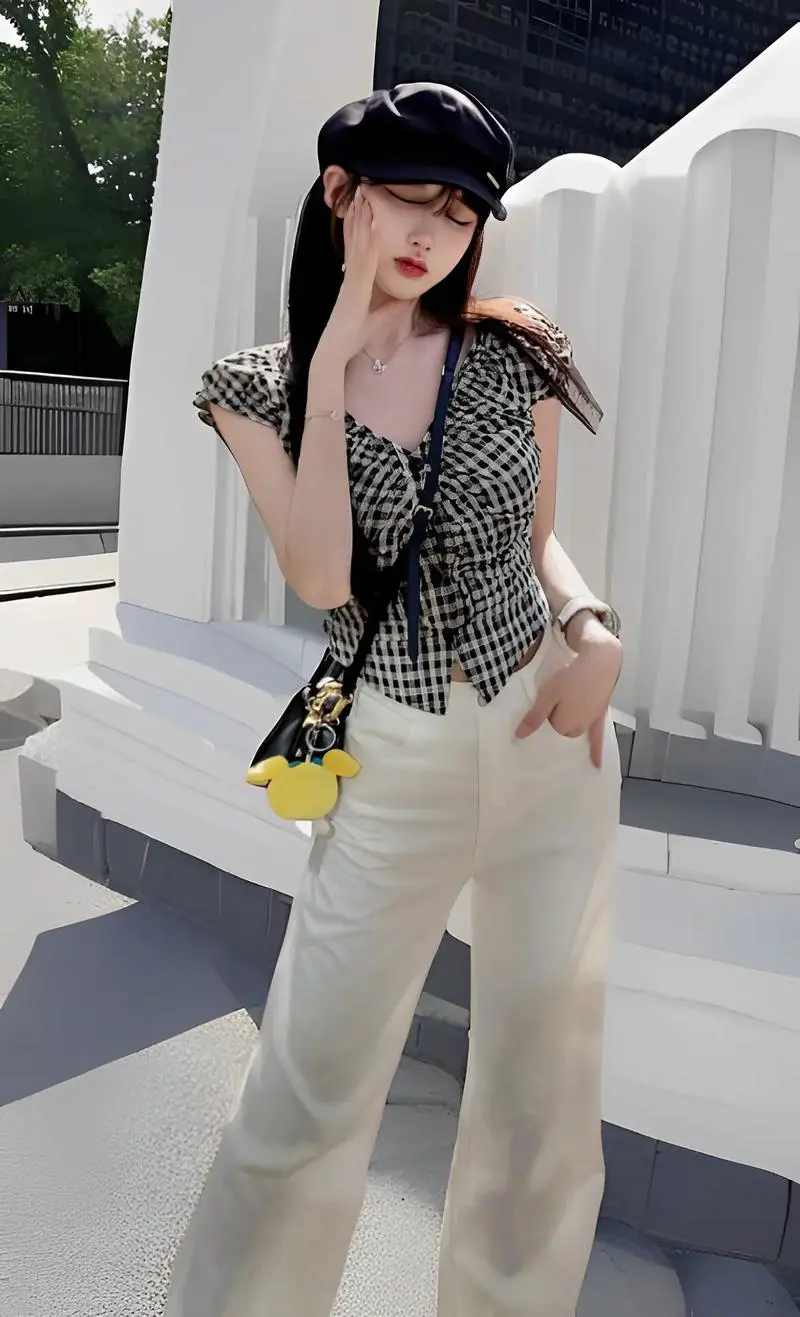 黑白格子衣服怎么搭配裤子图片