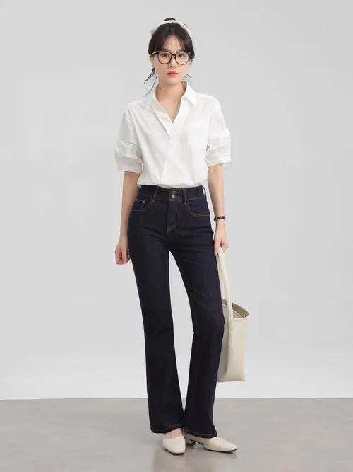 女士休闲衬衣怎么搭配图片