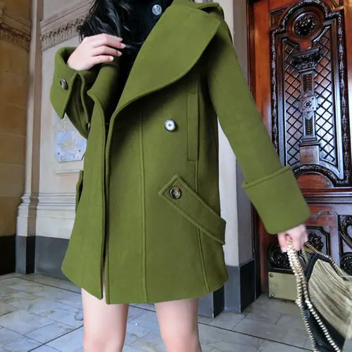 军绿色男装毛呢大衣怎么搭配