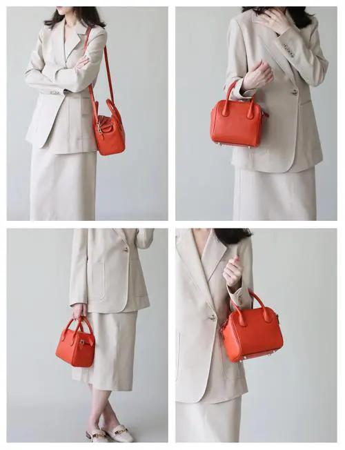橘色背包怎么搭配图片