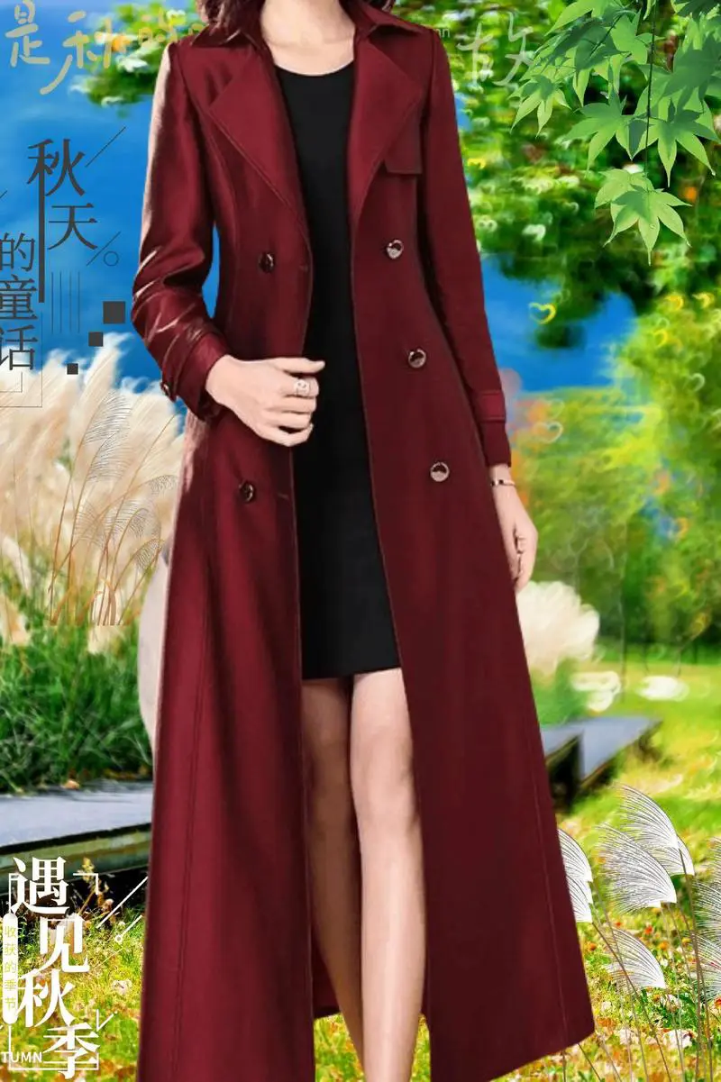 中长款大红色风衣怎么搭配衣服图片