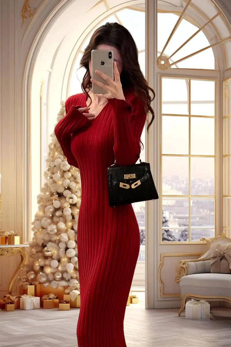 针织针织长裙怎么搭配