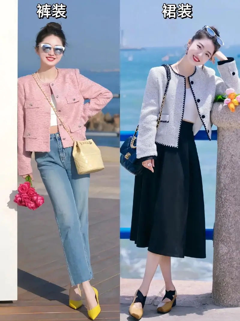 小香风外套怎么搭配裙子最好看