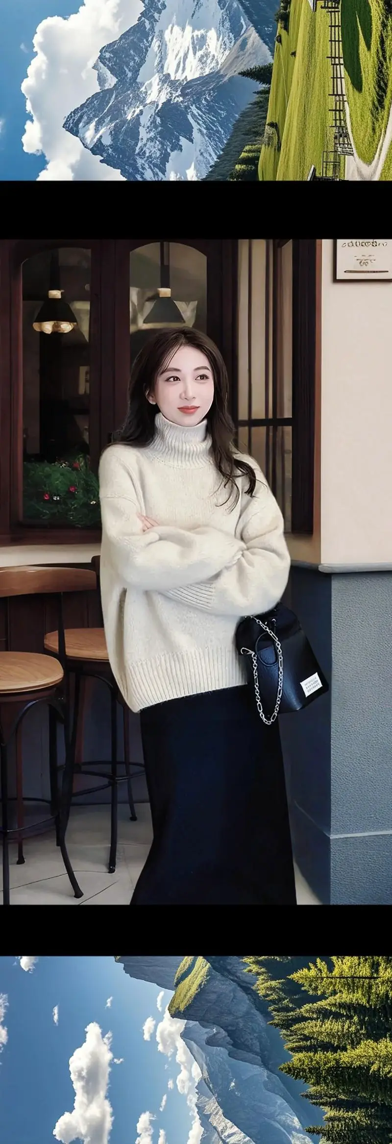 中高领卫毛衣怎么搭配