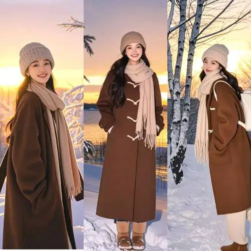 妮子大衣怎么搭配围巾