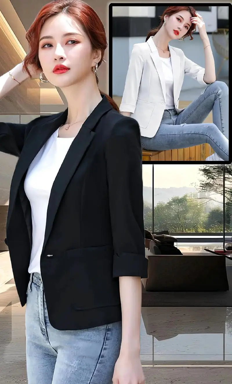 女士无扣小西装怎么搭配图片大全