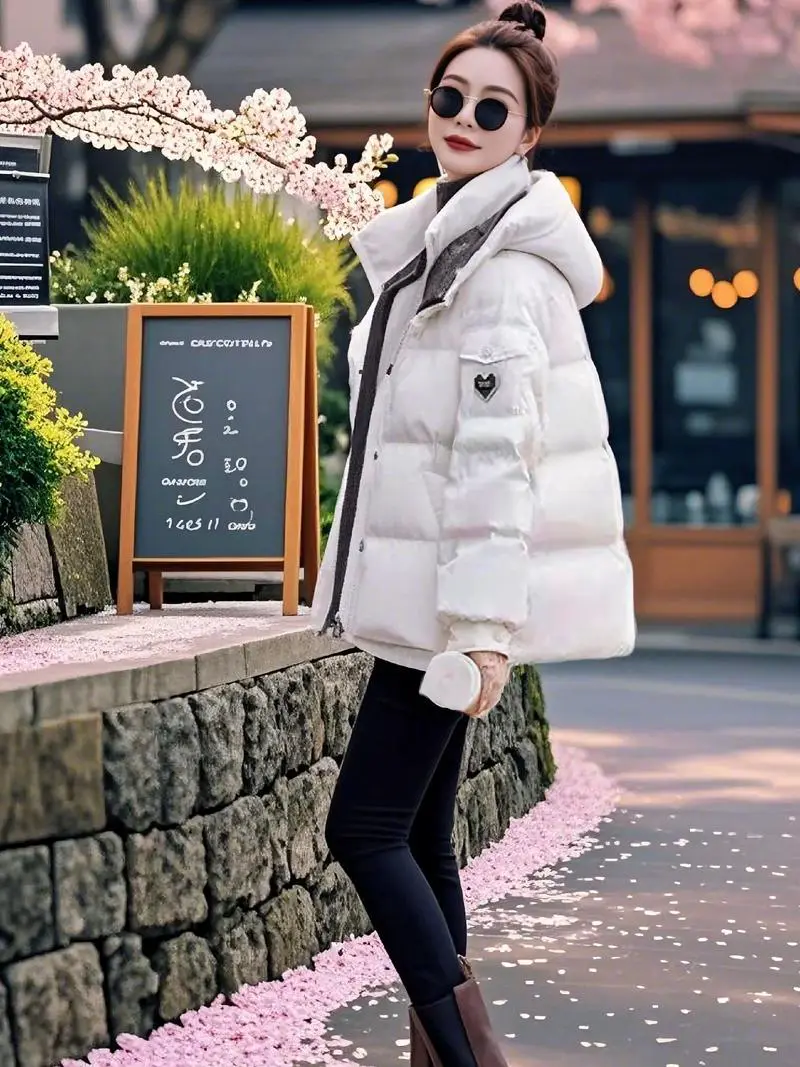 粉短羽绒服怎么搭配图片