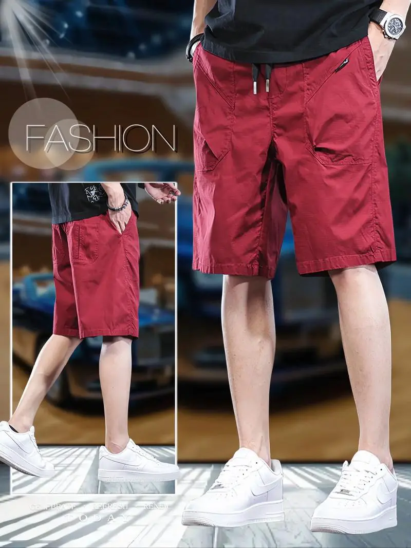 秋冬款酒红色短裤怎么搭配