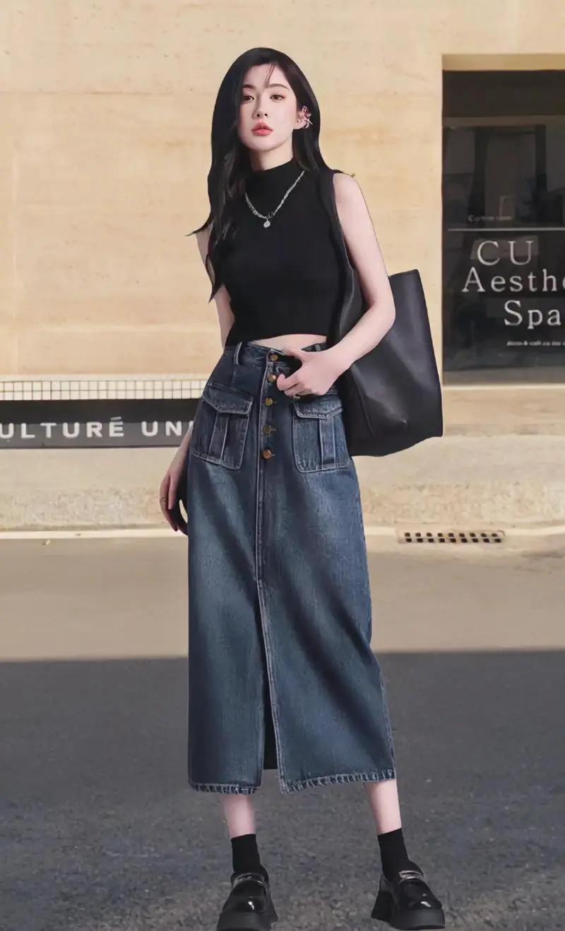 牛仔裙腰大了怎么搭配