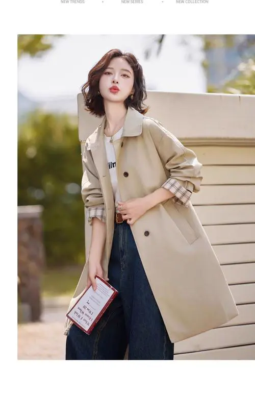 女装风衣中长外套怎么搭配什么裤子好看