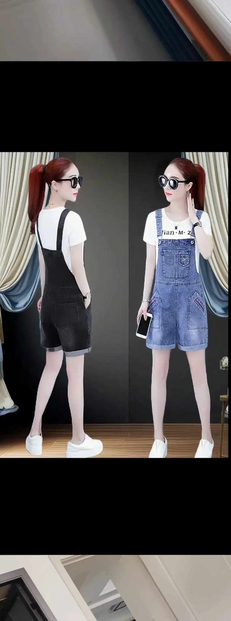 黑色的牛仔背带裤怎么搭配上衣合适呢