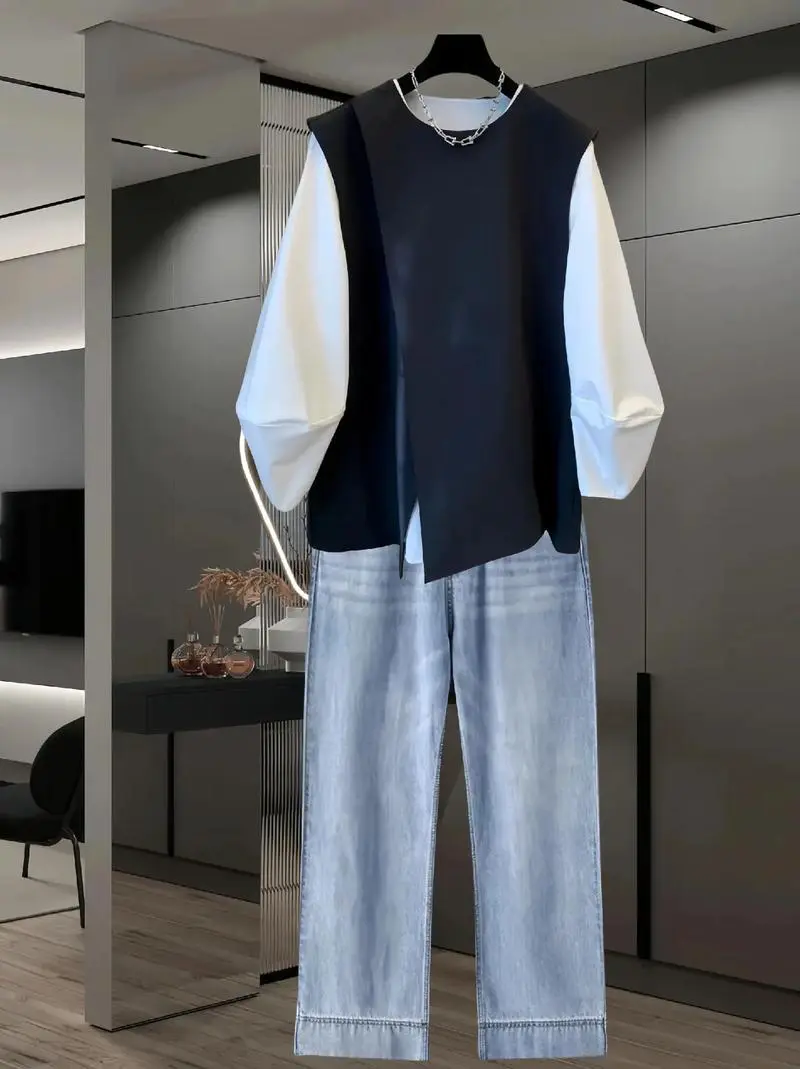 宽松马甲怎么搭配图片