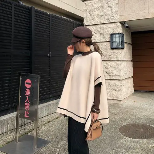 斗篷针织衫怎么搭配