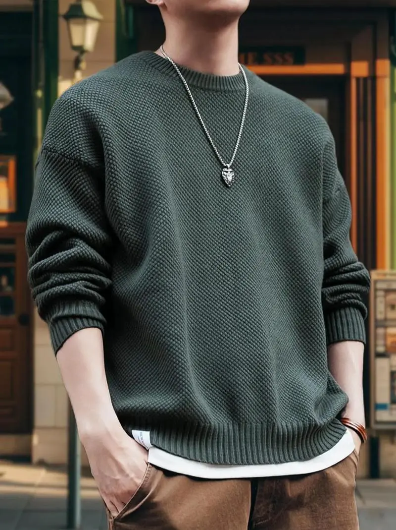 男士内穿毛衣怎么搭配图片