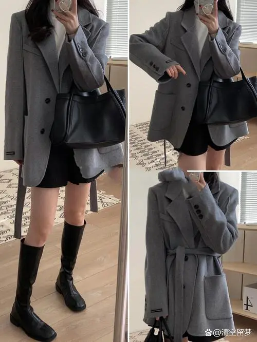 呢子短款外套怎么搭配