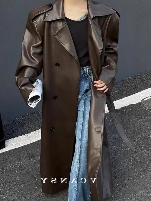 套长款皮外套怎么搭配图片