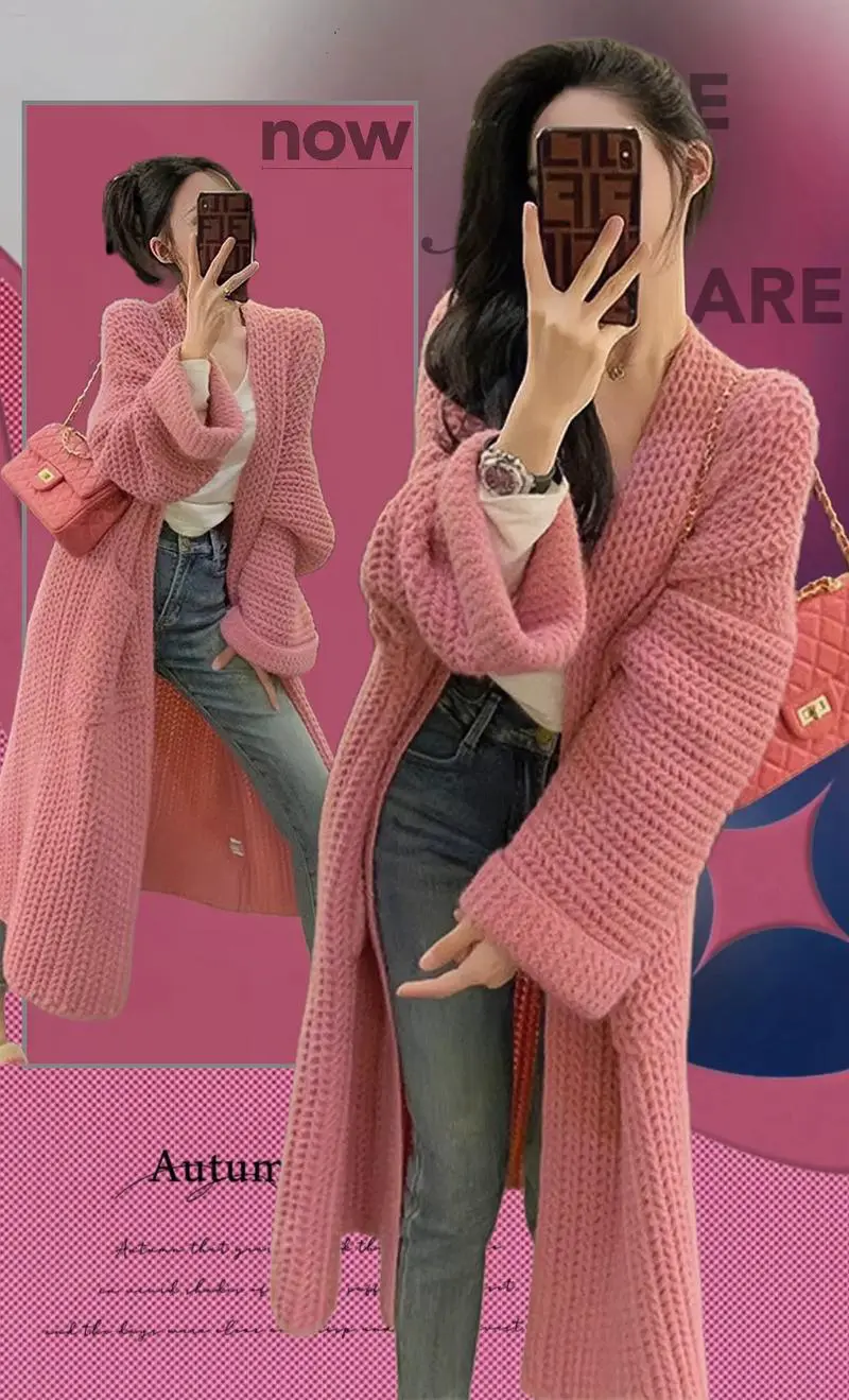 中长款粉红色毛衣怎么搭配什么裤子