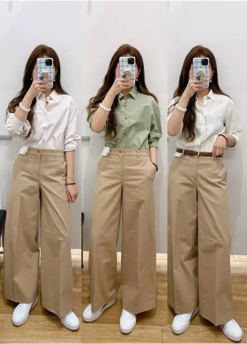 浅卡其裤子怎么搭配图片