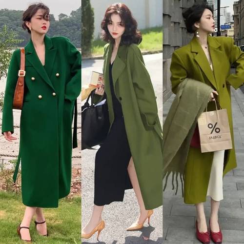 浅绿色呢大衣怎么搭配图片