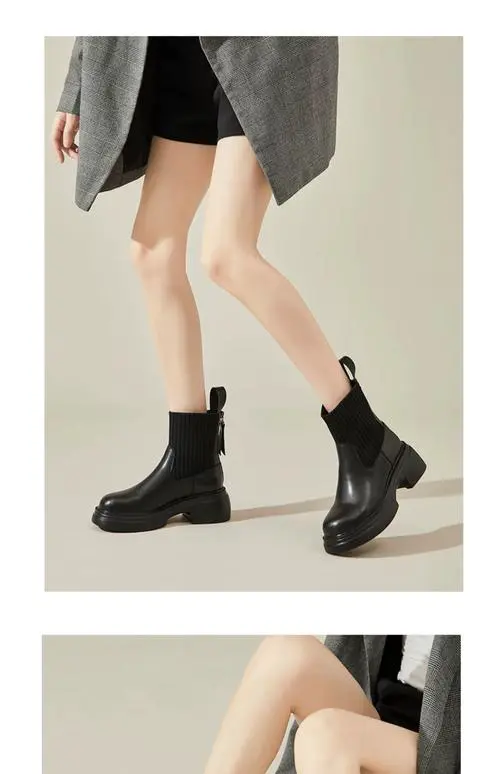 袜型短靴怎么搭配图片