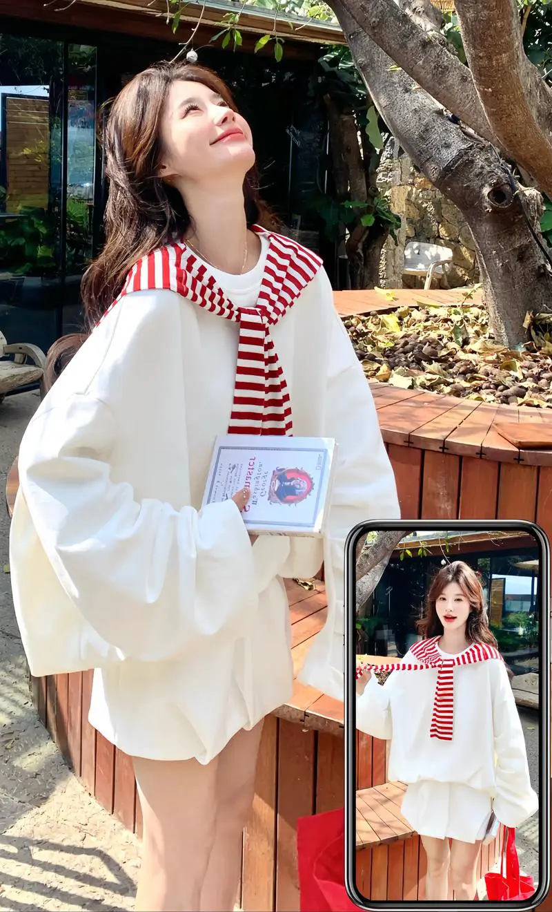 白色长披肩怎么搭配图片