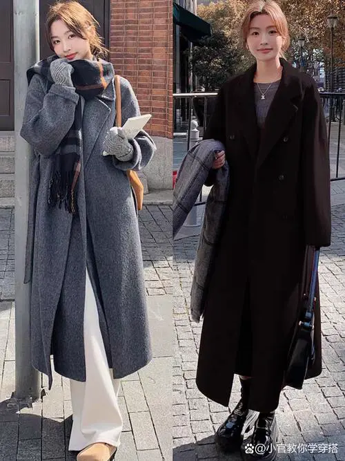 圆领h型大衣怎么搭配