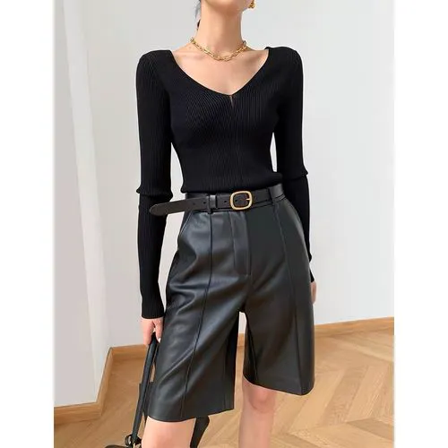 阔腿皮裤秋冬怎么搭配