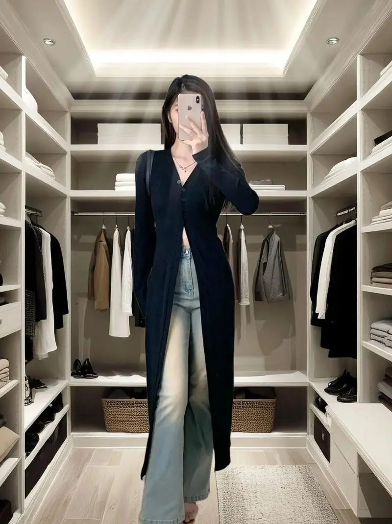 长款针织开衫怎么搭配好看