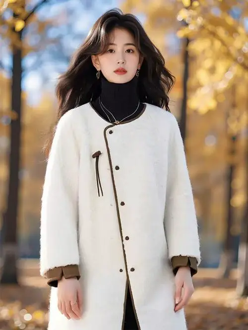 白色羊羔毛怎么搭配图片