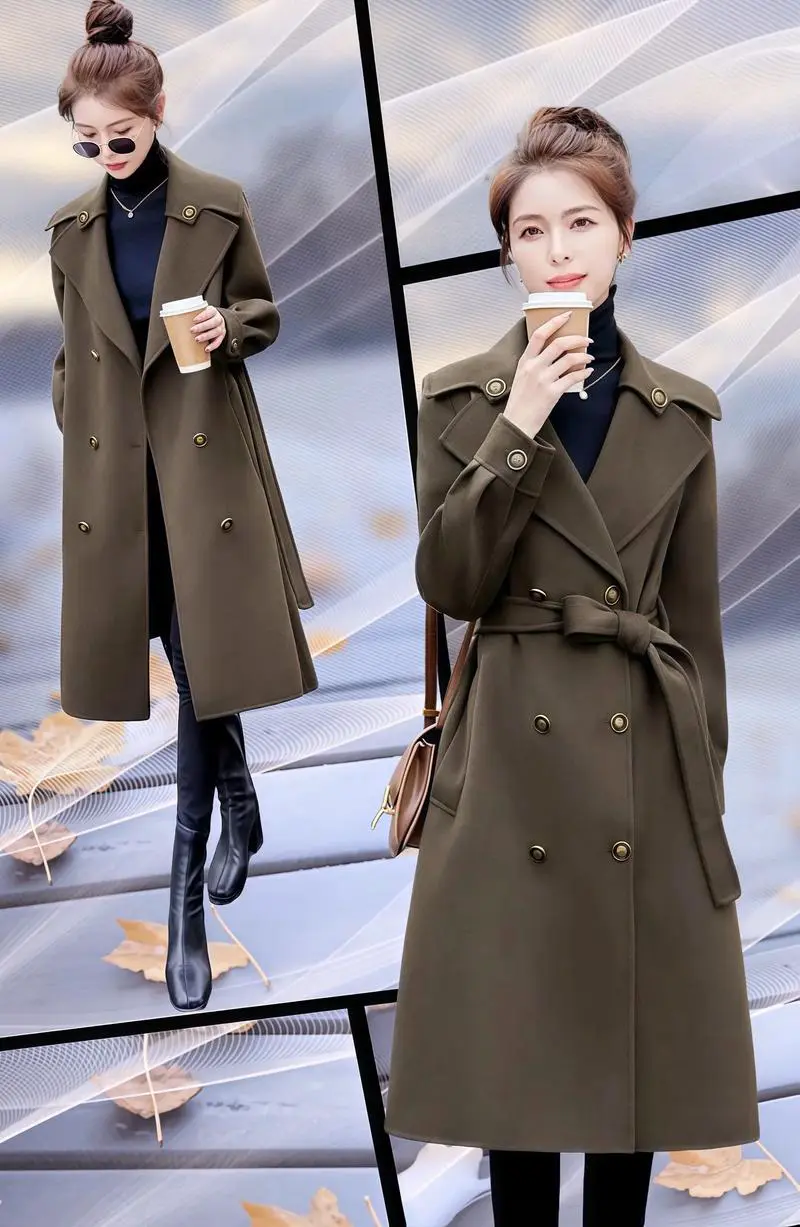 中长款毛呢风衣怎么搭配衣服好看吗