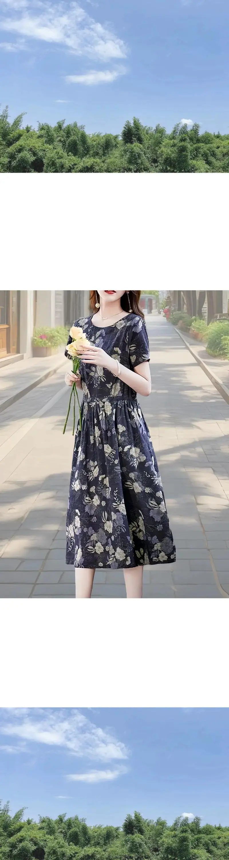 棉质碎花连衣裙怎么搭配