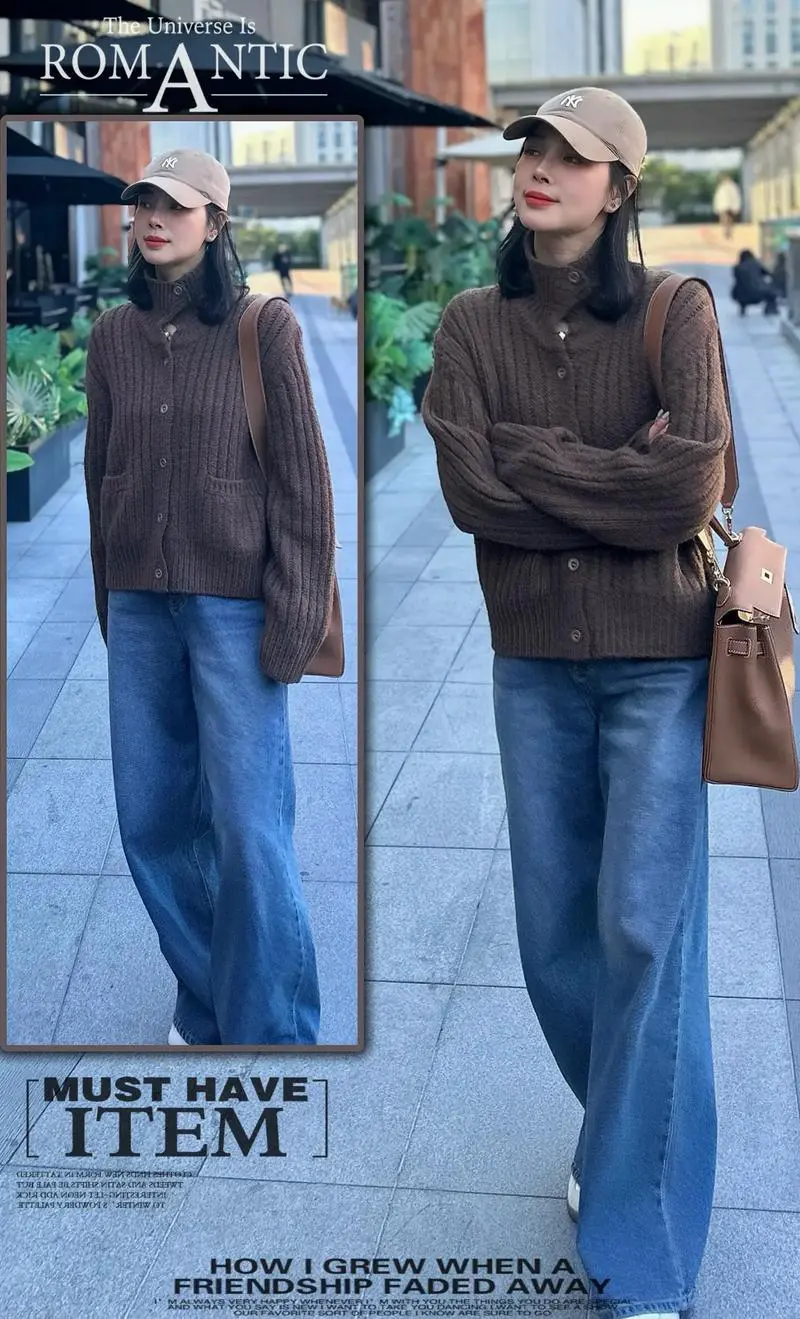 褐色毛衣怎么搭配