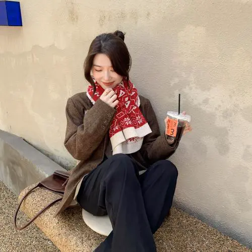 针织围巾怎么搭配