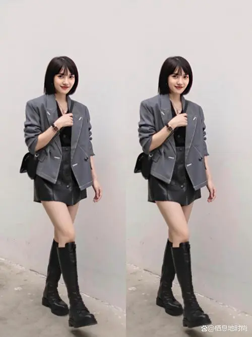 亮皮靴子怎么搭配