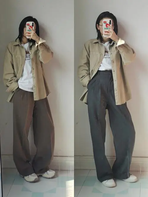 卡其色衬衣怎么搭配什么外套