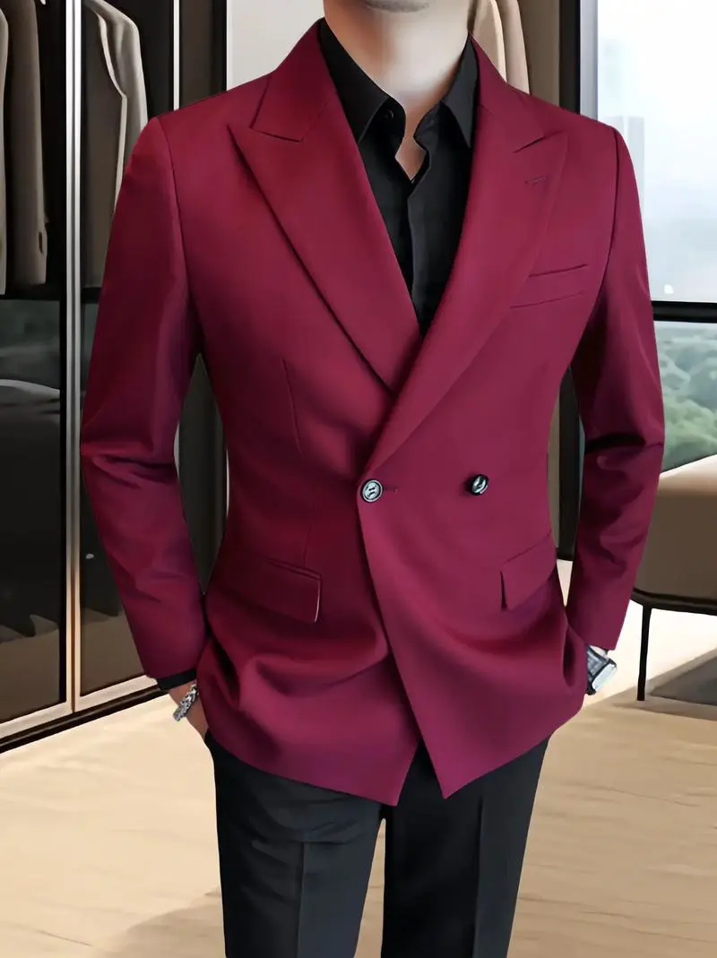 男红西装怎么搭配