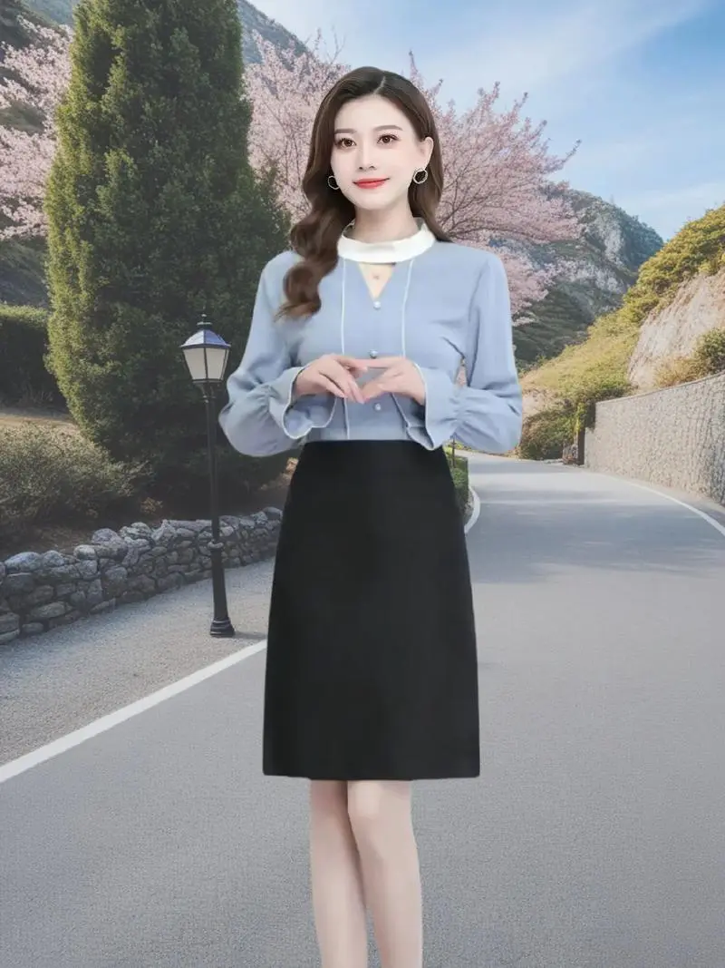 包臀裙半身裙怎么搭配上衣图片