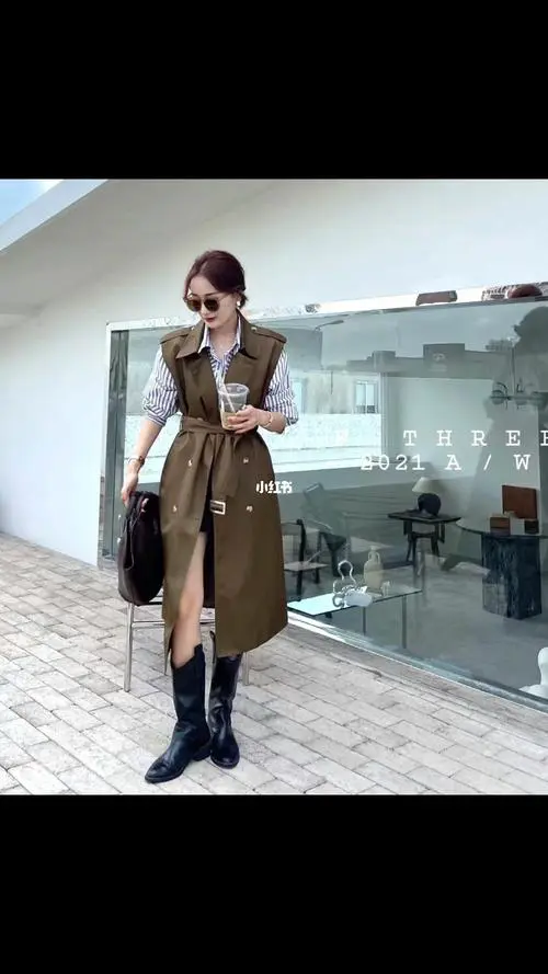 长款马甲风衣怎么搭配什么裤子