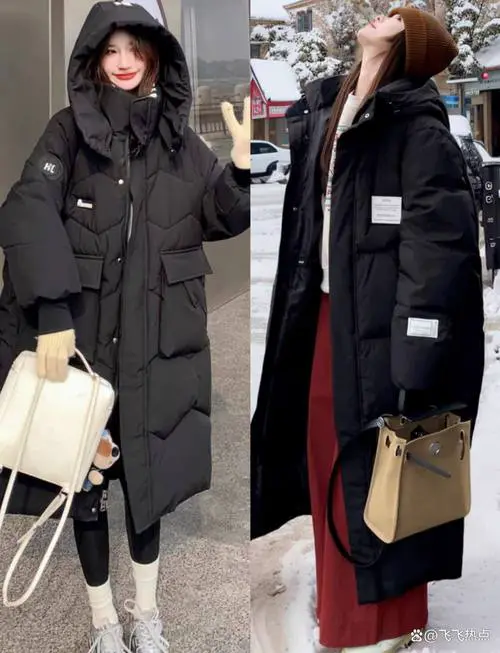 长中黑羽绒服怎么搭配什么裤子