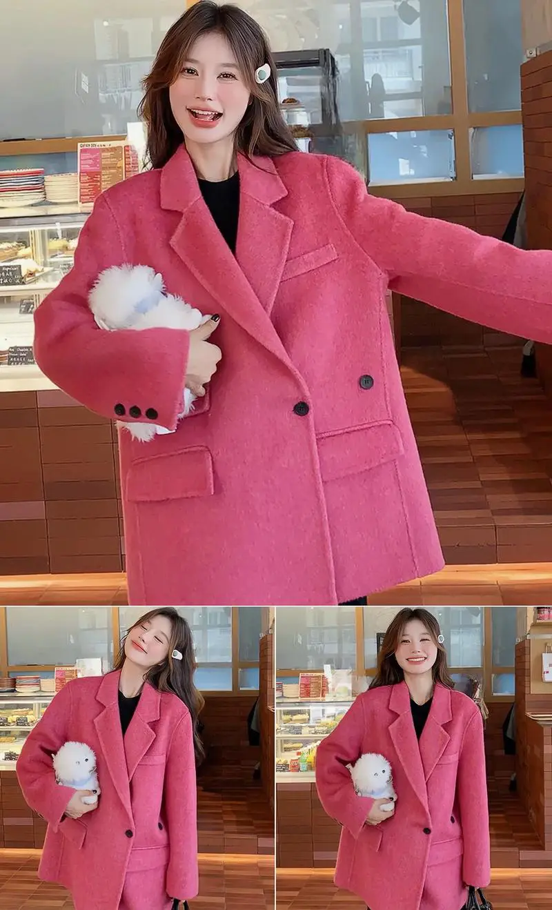 玫红风衣怎么搭配