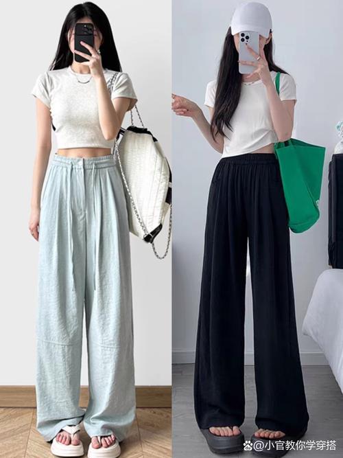 粗腿裤怎么搭配衣服图片欣赏