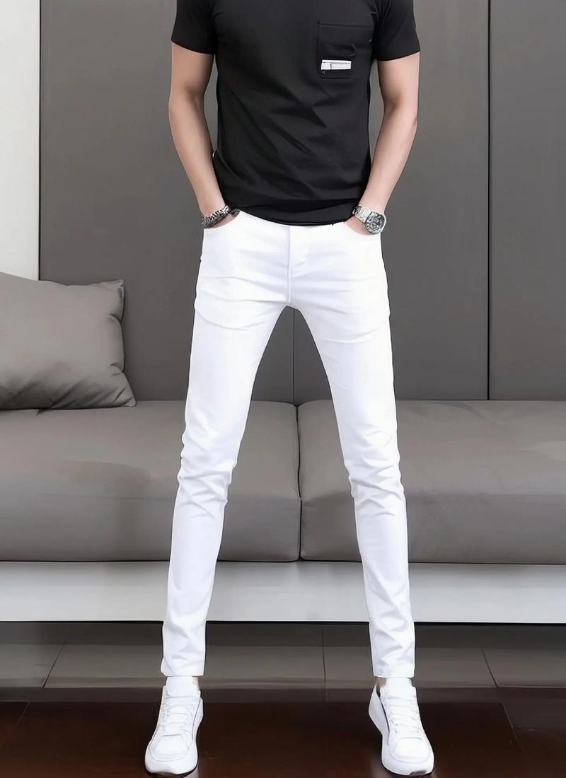 男白色男士牛仔上衣怎么搭配什么裤子好看图片