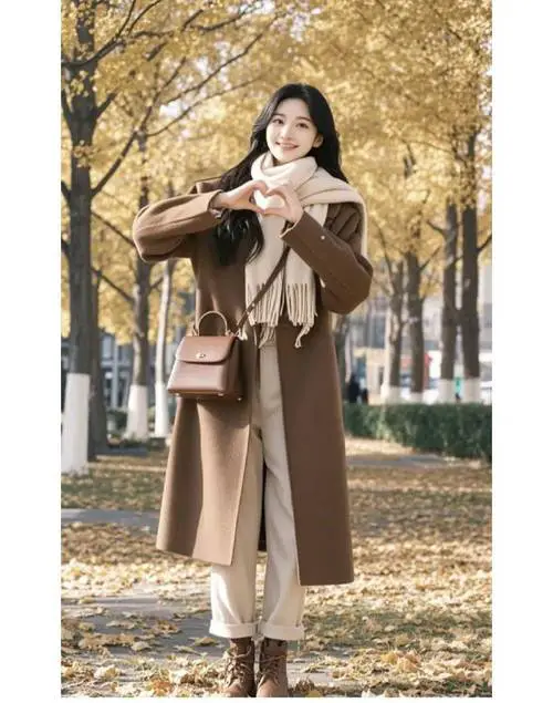 驼色大衣配什么包