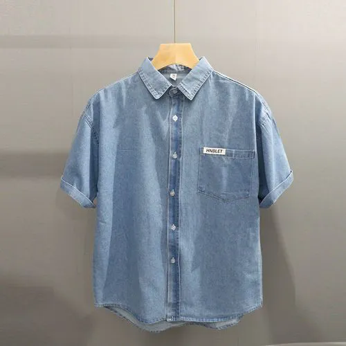 无领牛仔衬衫怎么搭配