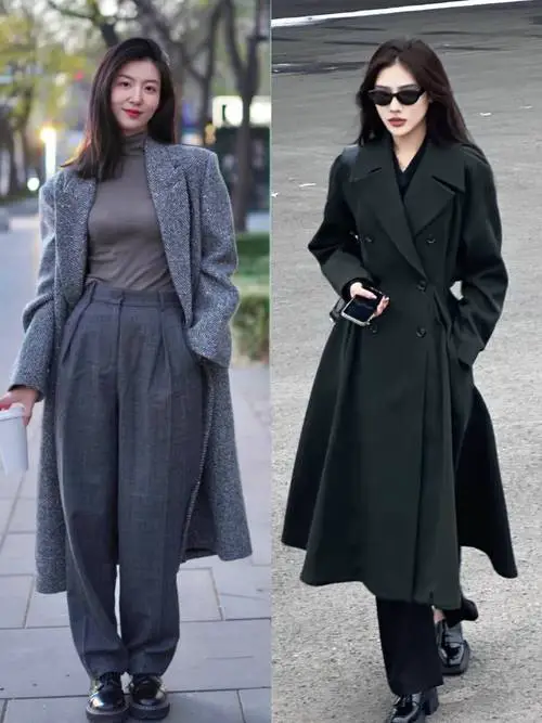 中款大衣下身怎么搭配衣服