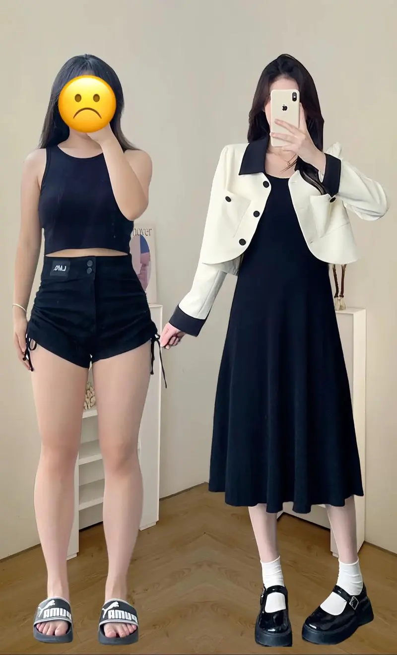 厚吊带裙怎么搭配