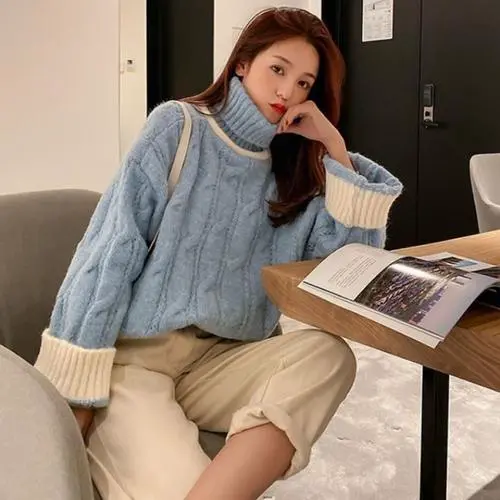 中高领卫毛衣怎么搭配